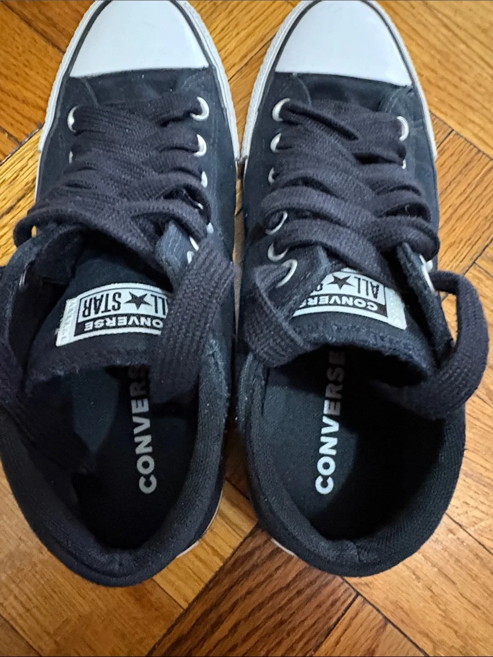 Converse All Star Black Mid-Rise Sneakers with White Soles - Picture 6 of 7